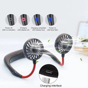 🌀 USB Rechargeable Neck Fan – Hands-Free Cooling, Anywhere You Go
