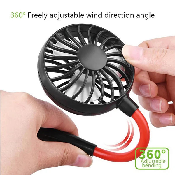🌀 USB Rechargeable Neck Fan – Hands-Free Cooling, Anywhere You Go