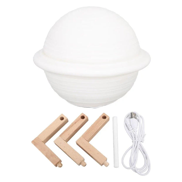 3-in-1 Planet Humidifier – Saturn LED Night Light, USB Cool Mist Diffuser & Room Decor