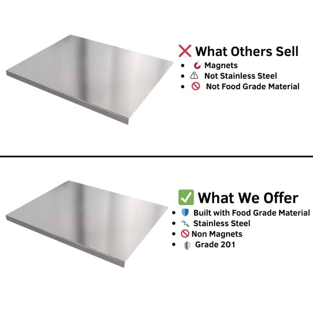 Premium 304 Stainless Steel Cutting Board – Non-Stick, Heavy-Duty, Easy to Clean – Ideal for Baking, Kneading, and Vegetable Prep