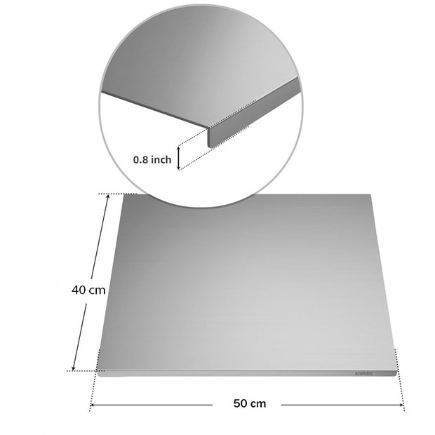 Premium 304 Stainless Steel Cutting Board – Non-Stick, Heavy-Duty, Easy to Clean – Ideal for Baking, Kneading, and Vegetable Prep