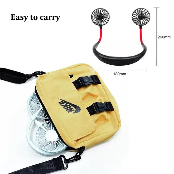 🌀 USB Rechargeable Neck Fan – Hands-Free Cooling, Anywhere You Go