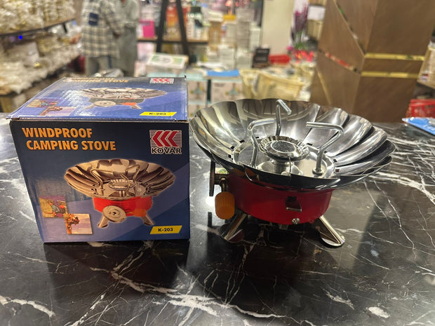 Kovar K-203 Portable Windproof Camping Stove – Outdoor Cooking with Carry Bag