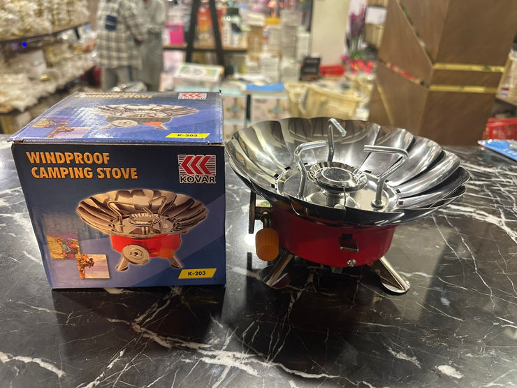 Kovar K-203 Portable Windproof Camping Stove – Outdoor Cooking with Carry Bag